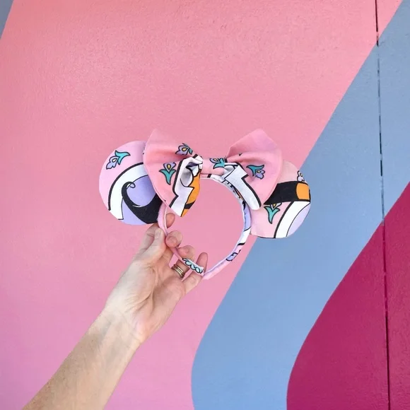 New York Couture Handmade Vintage Princess Jasmine Aladdin Mouse Ears Headband - Picture 3 of 4